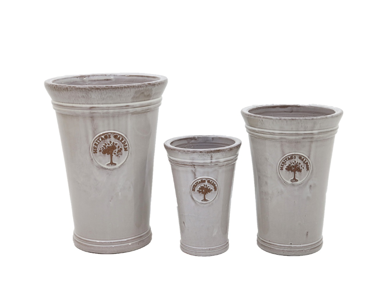 Vasen-Set,3tg. HERITAGE GARDEN CAPPUCCINO D37/30/23 H51/42/33